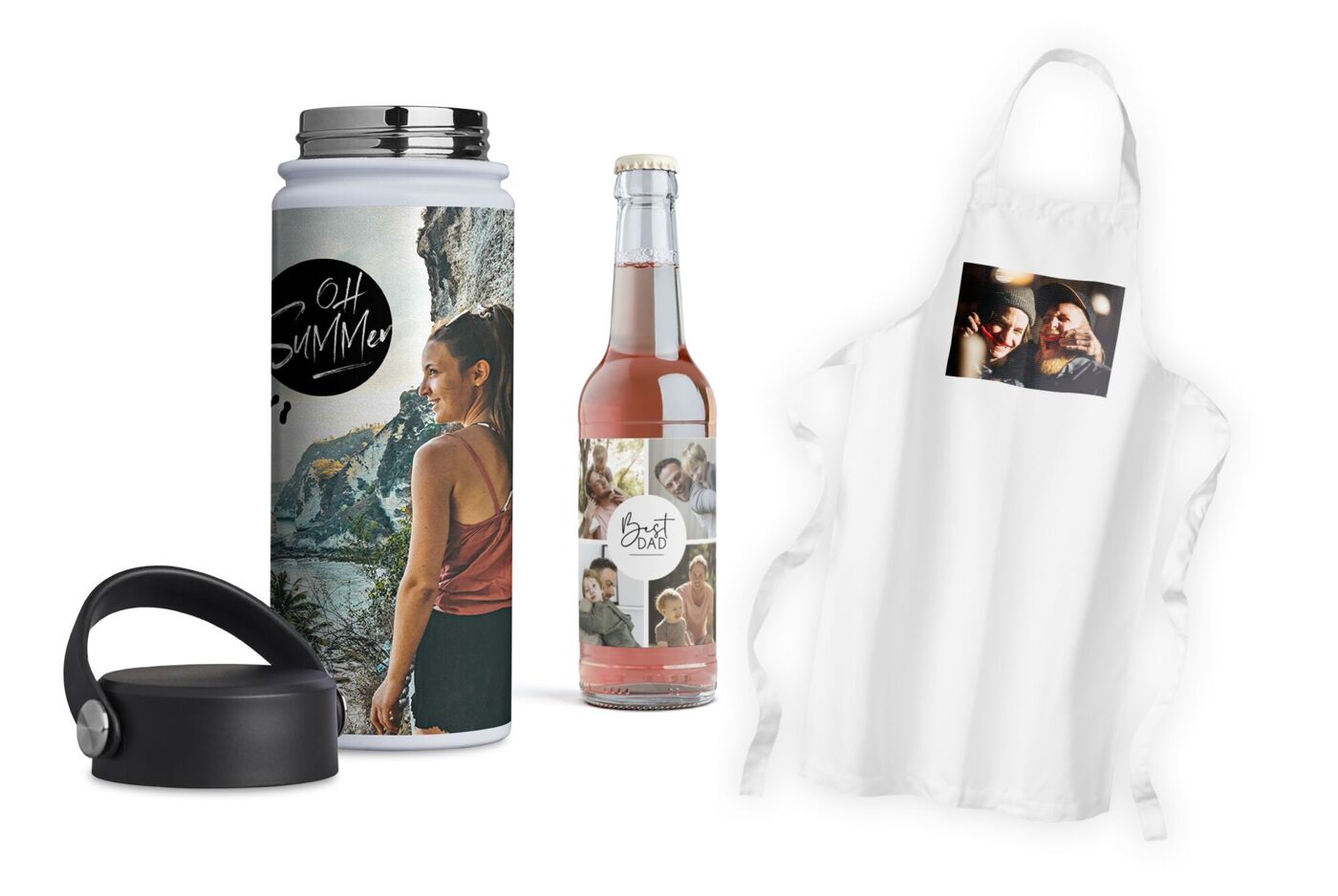 Regalos personalizados para decorar objetos de mesa : etiquetas de botella, delantales, tarjetas, etc.