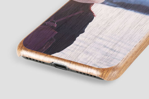 Funda móvil personalizada fina de madera 001